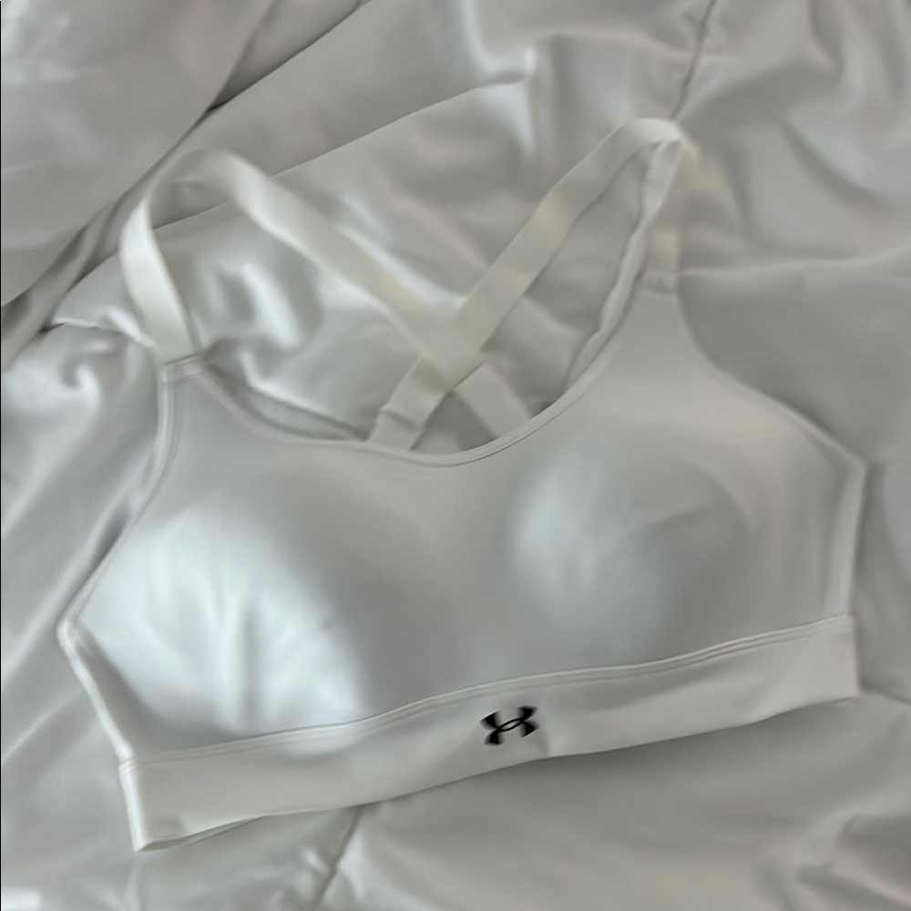 Under Armour White Compression Sports Bra- never worn, never fit me